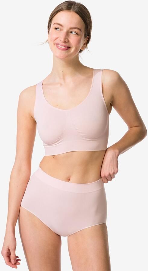 HEMA Dames Tailleslip Naadloos Micro Lichtroze (lichtroze)