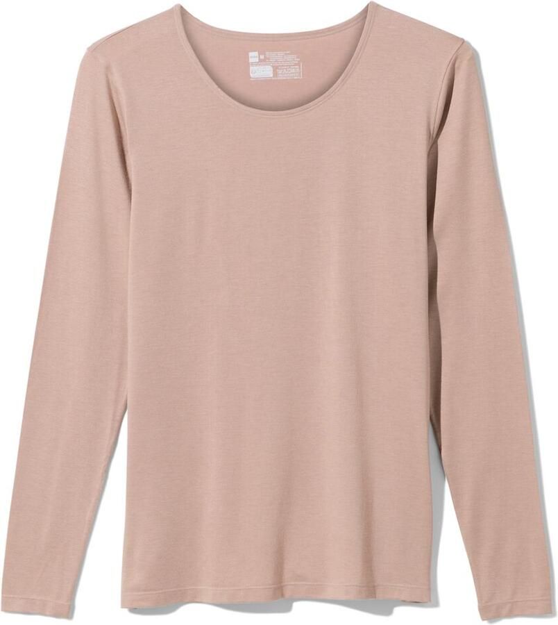 HEMA Dames Temptech T-shirt Lange Mouw Beige (beige)