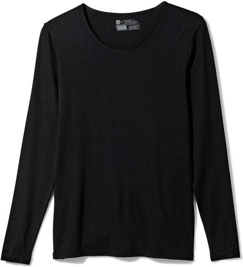 HEMA Dames Temptech T-shirt Lange Mouw Zwart (zwart)