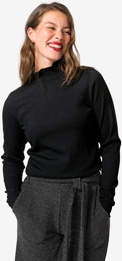 HEMA Dames Top Dewi Crinkle Zwart (zwart) - Foto 2