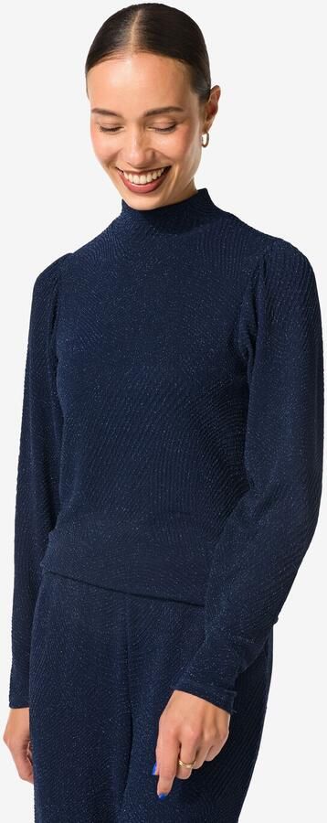 HEMA Dames Top Erin Glitter Blauw (blauw) - Foto 2