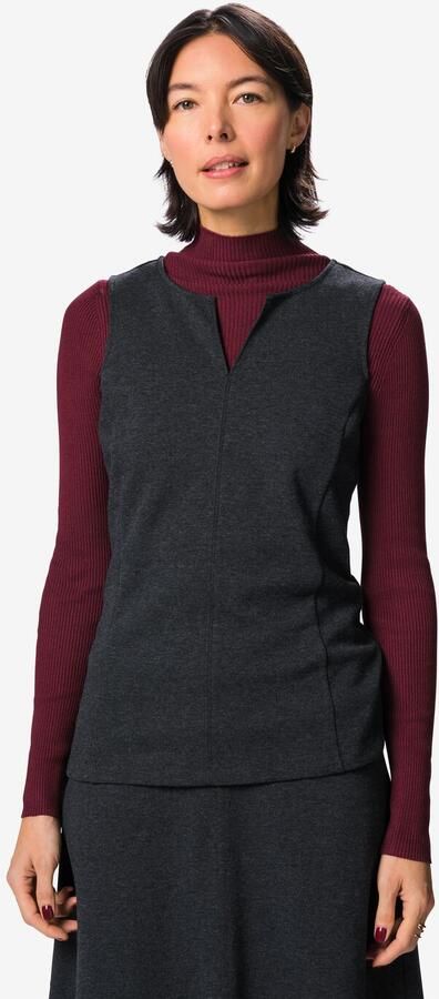 HEMA Dames Top Jersey Antraciet