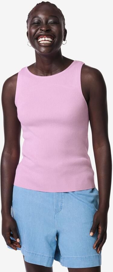 HEMA Dames Top Rita Rib Lichtroze (lichtroze)