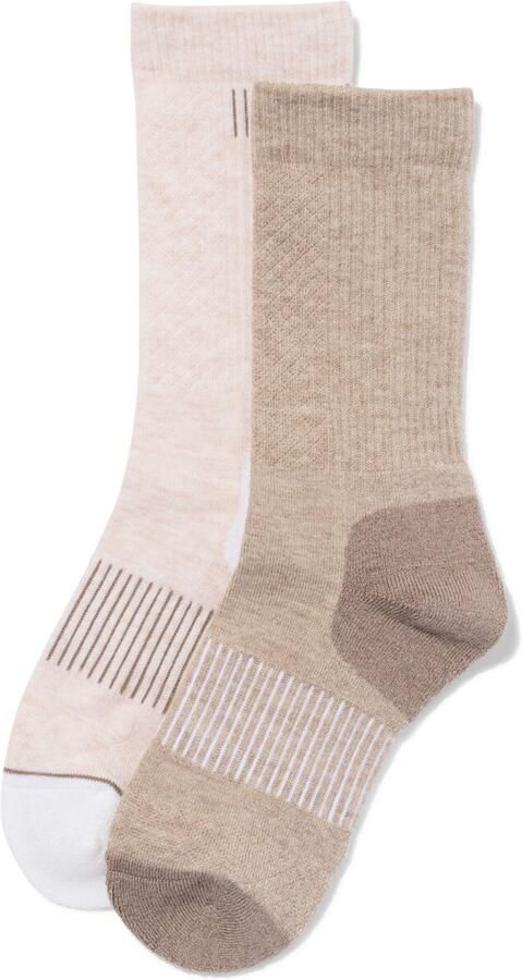HEMA Dames Wolmix Wandelsokken 2 Paar Taupe
