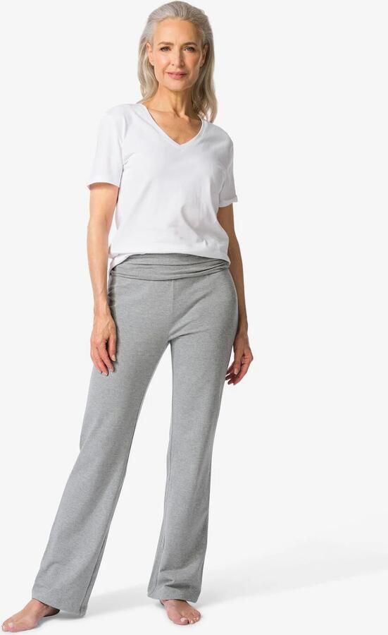 HEMA Dames Yogabroek Grijsmelange (grijsmelange)