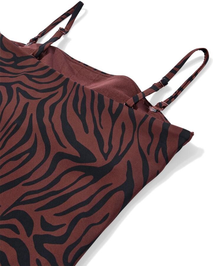 HEMA Damesbadpak Nina Zebra Chocoladebruin (chocoladebruin)