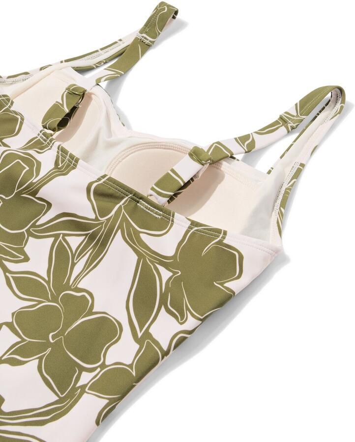 HEMA Damesbadpak Riva Shaping Fit Bloemen Groen (groen)
