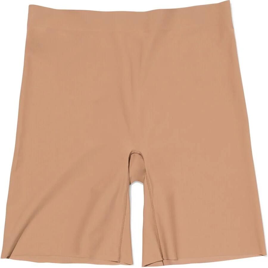 HEMA Damesbikershort Hoge Taille Medium Corrigerend Elastaan Platte Naden Lichtbruin (lichtbruin)