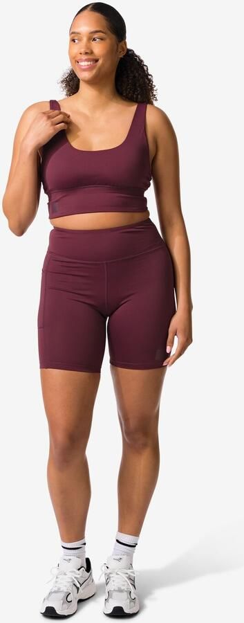 HEMA Damesbikershort Kort Bordeauxrood (bordeauxrood)