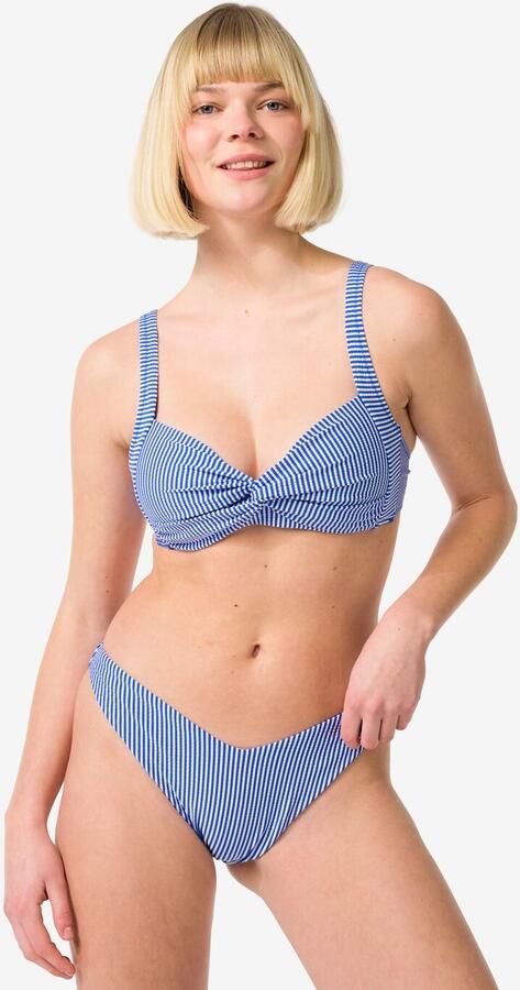 HEMA Damesbikinibroekje Seersucker Blauw (blauw) - Foto 2