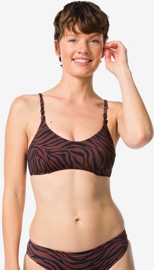 HEMA Damesbikinitop Evanne Zebra Chocoladebruin (chocoladebruin) - Foto 2