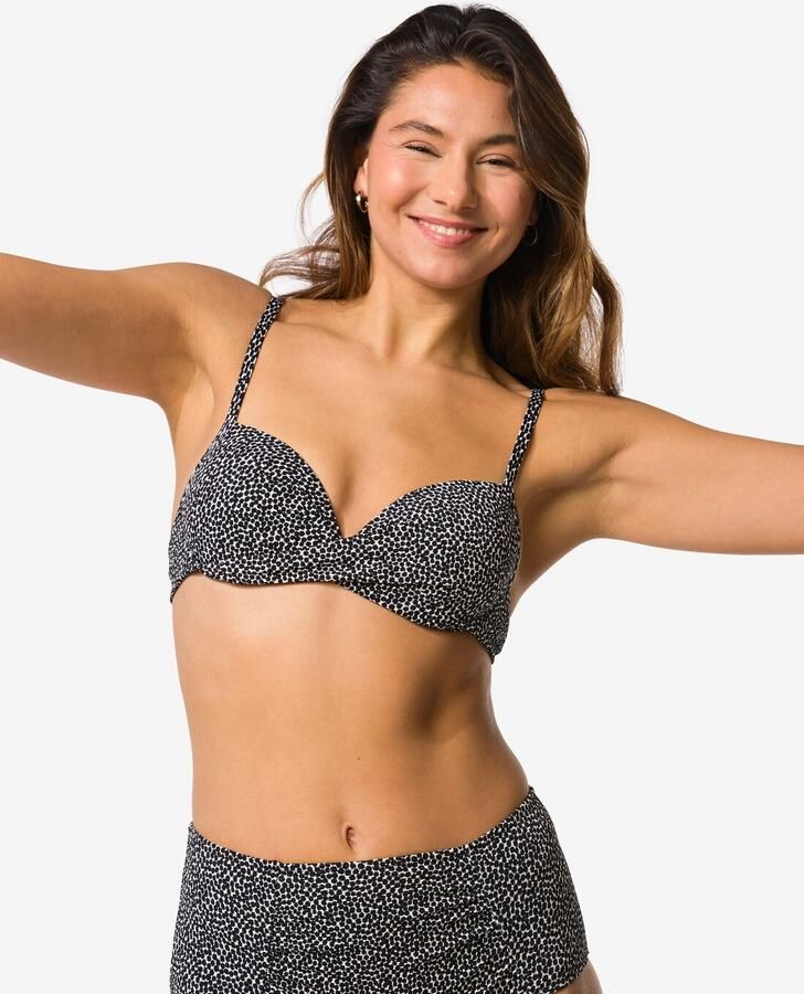 HEMA Damesbikinitop Iris Push-up Zwart wit (zwart wit) - Foto 2