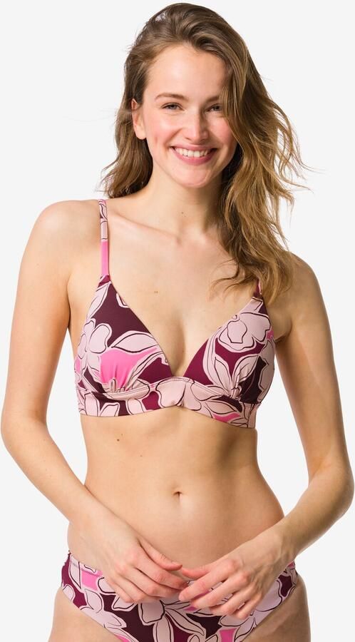HEMA Damesbikinitop Janna Push-up Bloemen Roze (roze) - Foto 2
