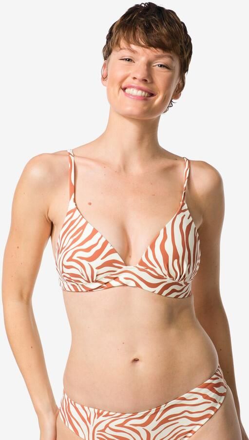 HEMA Damesbikinitop Janna Push-up Rib Zebra Chocoladebruin (chocoladebruin) - Foto 2