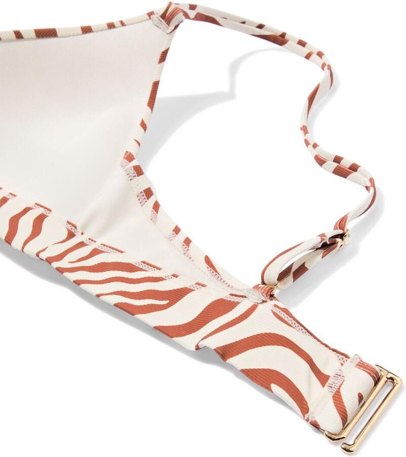 HEMA Damesbikinitop Janna Push-up Rib Zebra Chocoladebruin (chocoladebruin)