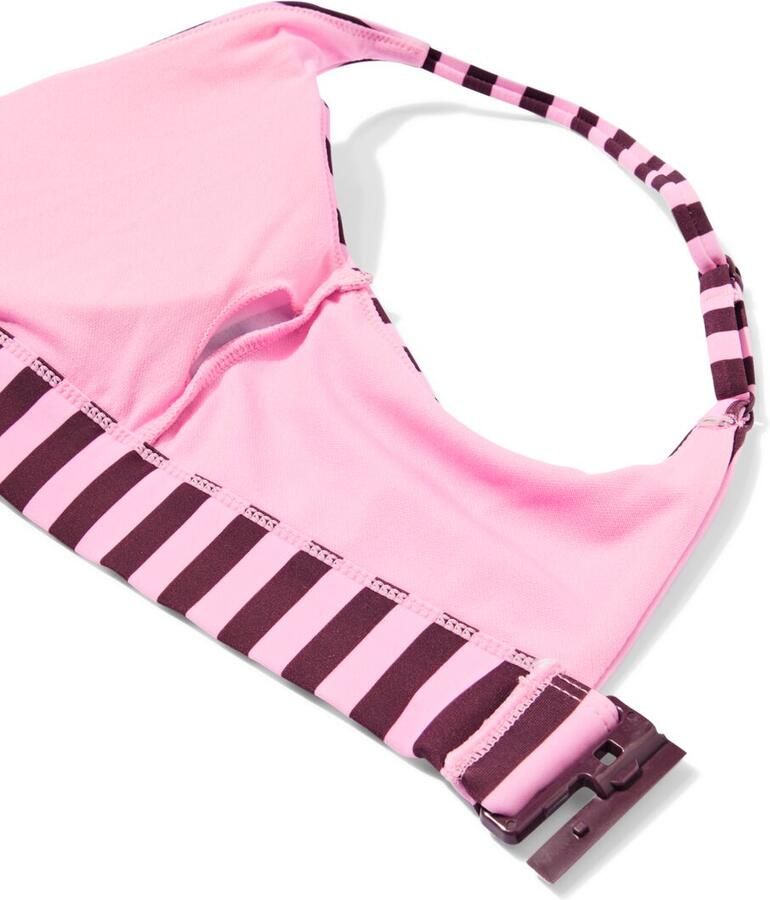 HEMA Damesbikinitop Lara Triangel Strepen Roze (roze)