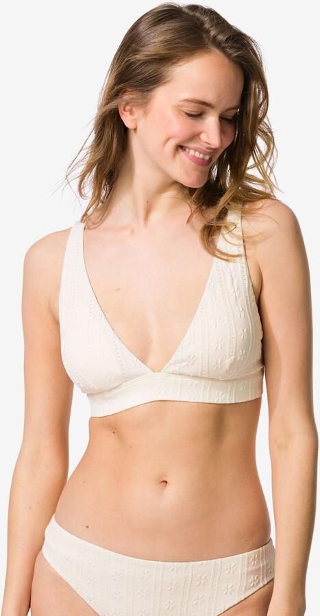 HEMA Damesbikinitop Liv Triangel Broderie Creme (creme) - Foto 2