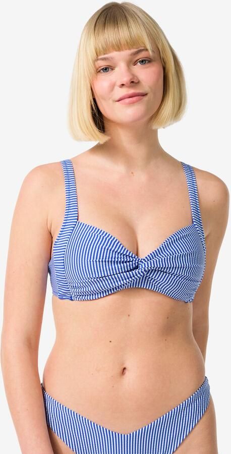 HEMA Damesbikinitop Seersucker Blauw (blauw) - Foto 2