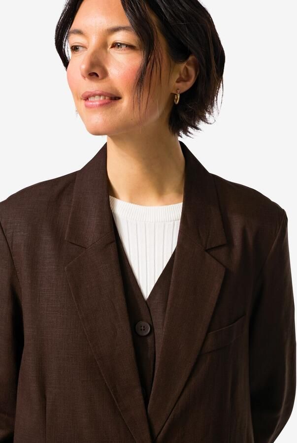 HEMA Damesblazer Isla Donkerbruin (donkerbruin)