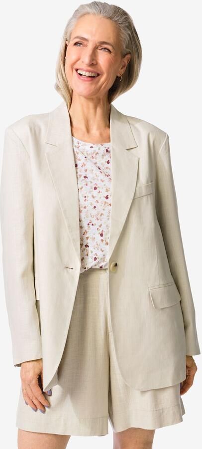 HEMA Damesblazer Isla Met Linnen Zand (zand)