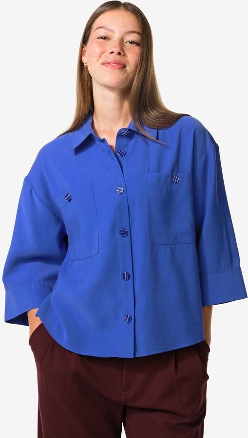 HEMA Damesblouse Dora Boxy Blauw (blauw) - Foto 2