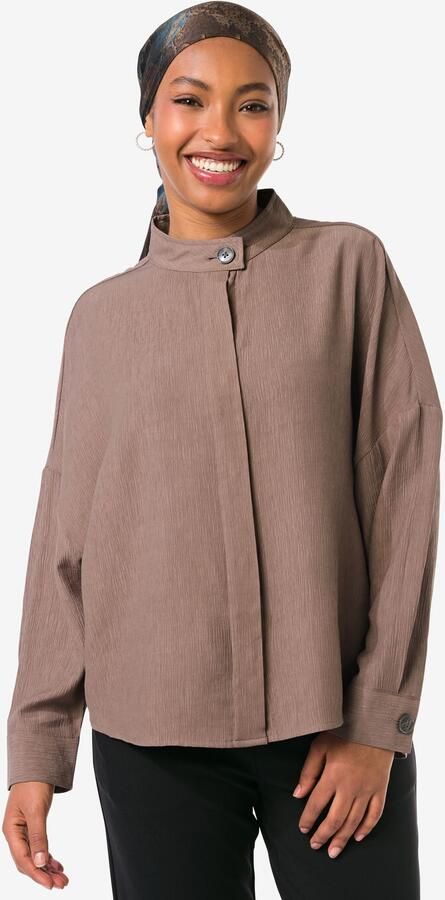 HEMA Damesblouse Senna Ribbel Taupe (taupe) - Foto 2