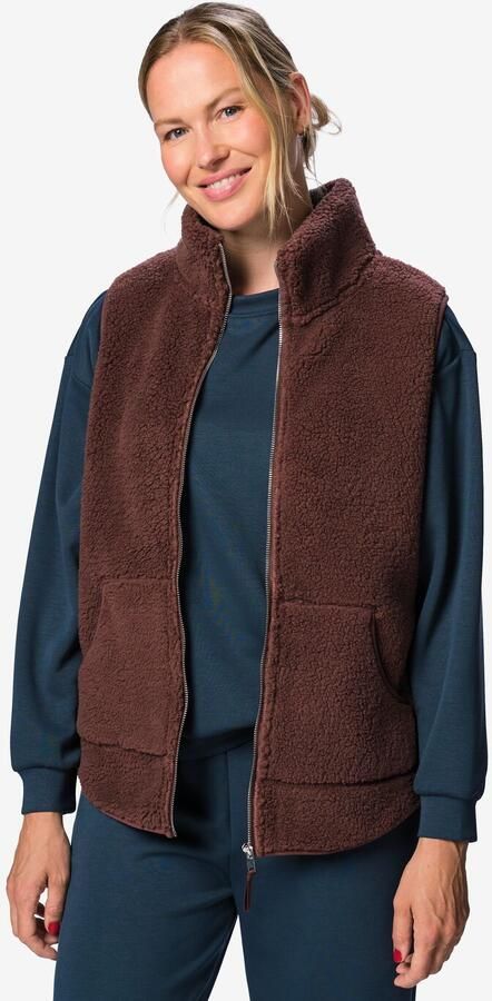 HEMA Damesbodywarmer Sherpa Donkerbruin