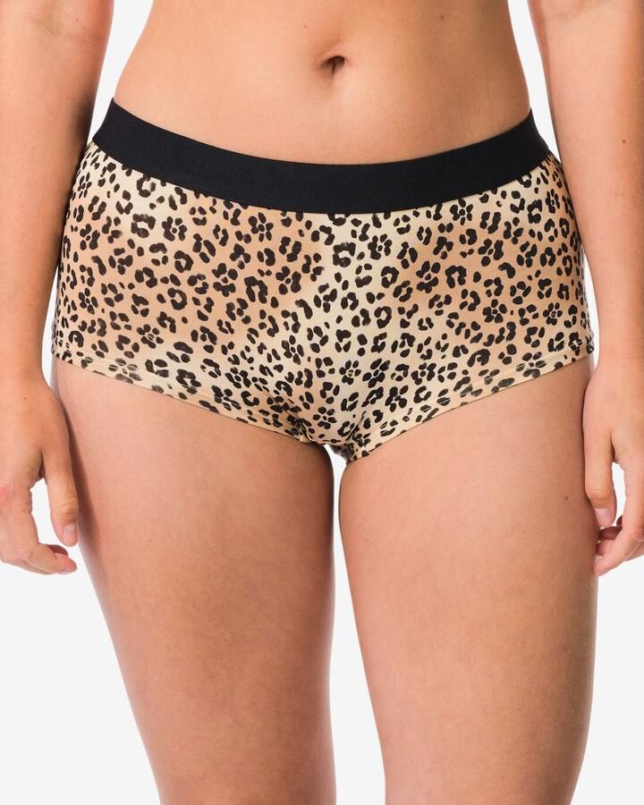 HEMA Damesboxer Katoen Everyday Tailleband Luipaard Naturel (naturel)