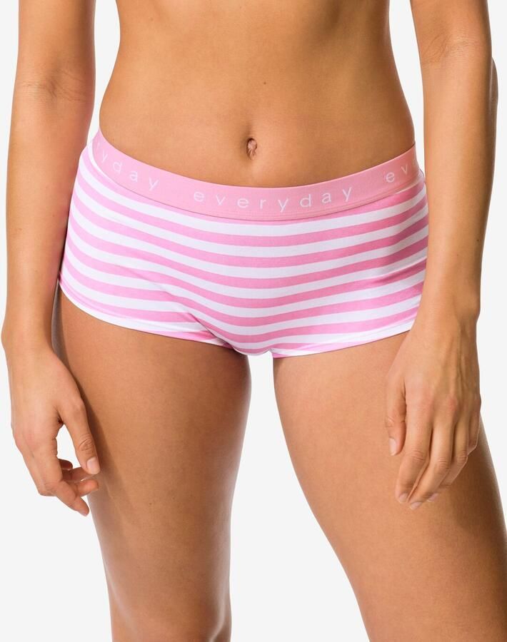 HEMA Damesboxer Katoen Everyday Tailleband Strepen Roze (roze) - Foto 2