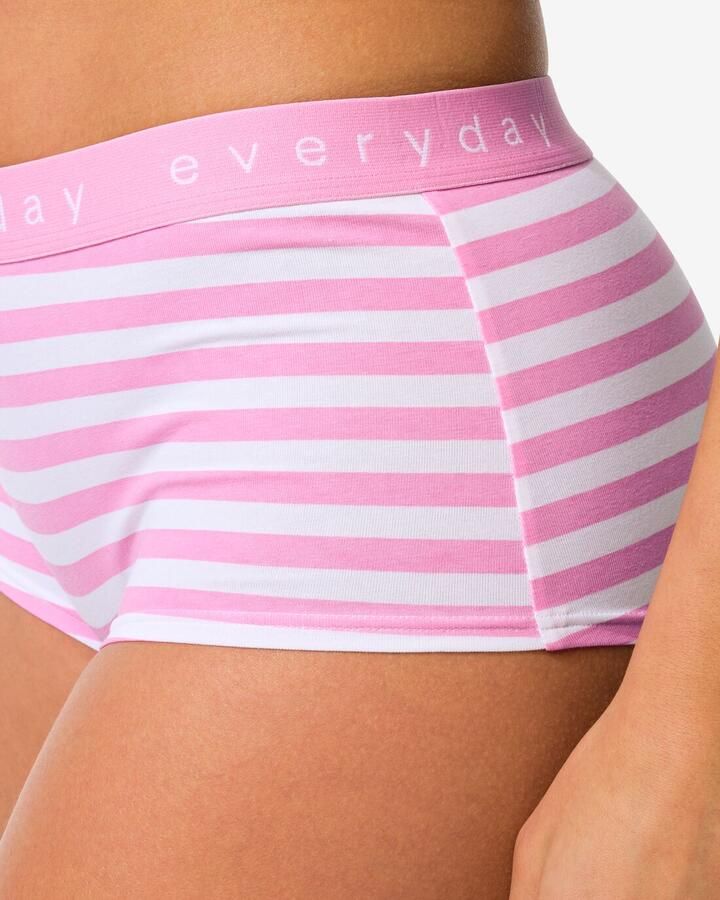 HEMA Damesboxer Katoen Everyday Tailleband Strepen Roze (roze)