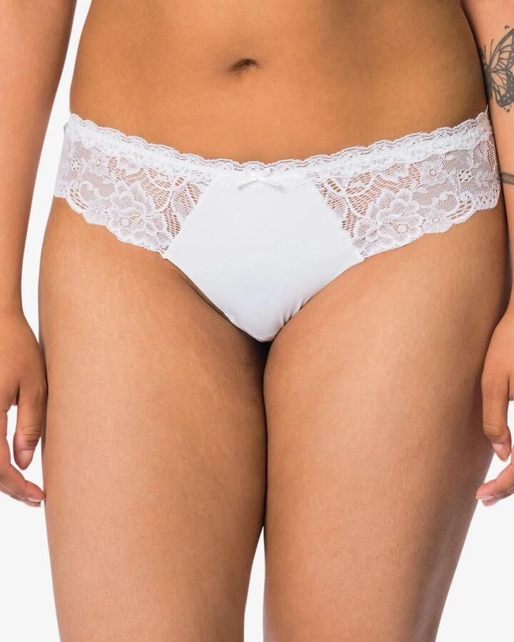 HEMA Damesboxer Katoen Everyday Tailleband Strepen Wit (wit)
