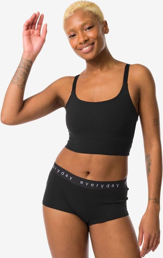 HEMA Damesboxer Katoen Everyday Tailleband Zwart (zwart) - Foto 3