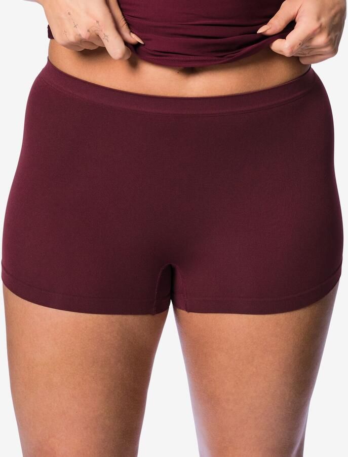 HEMA Damesboxer Naadloos Micro Donkerrood (donkerrood)