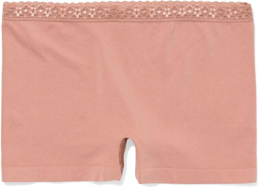 HEMA Damesboxer Naadloos Micro Met Kant Lichtbruin (lichtbruin)