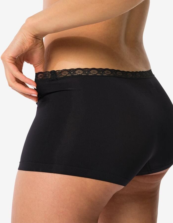 HEMA Damesboxer Naadloos Micro Met Kant Zwart - Foto 2