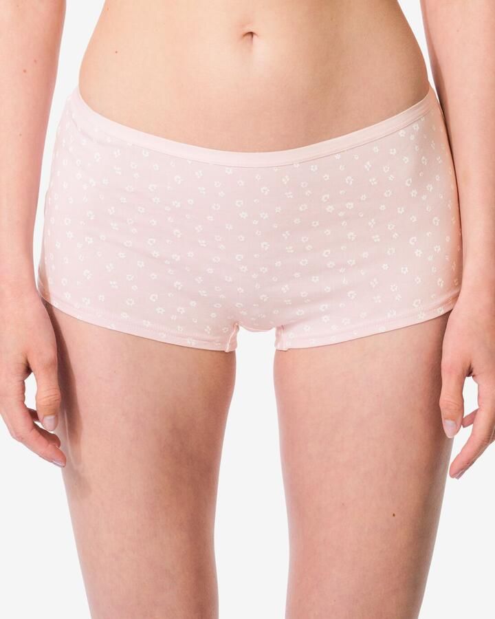HEMA Damesboxers Katoen Bloemen 2 Stuks Lichtroze (lichtroze)