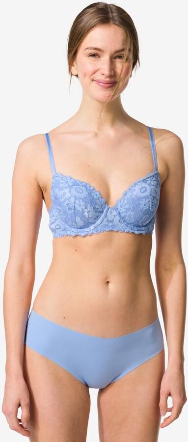 HEMA Damesbrazilian Micro Met Kant Blauw (blauw) - Foto 2