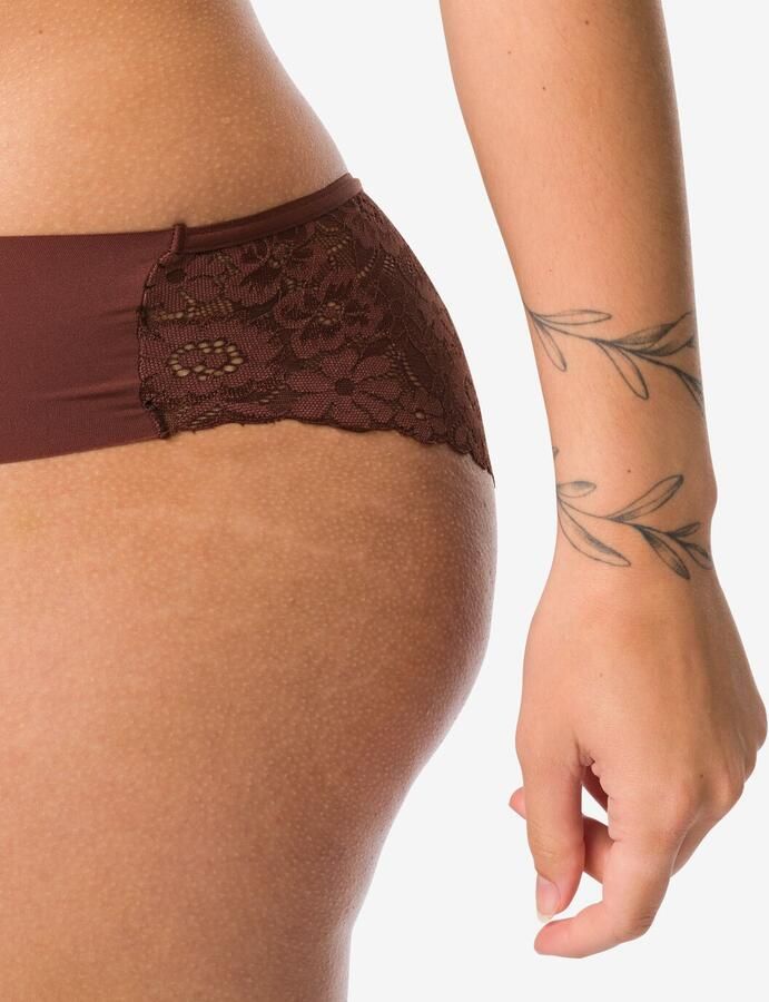 HEMA Damesbrazilian Micro Met Kant Donkerbruin (donkerbruin) - Foto 2