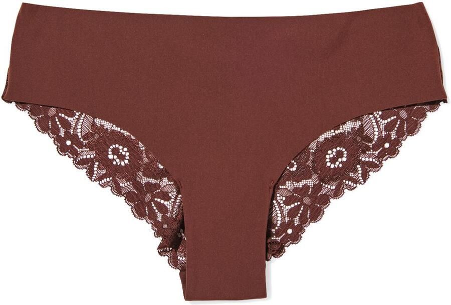 HEMA Damesbrazilian Micro Met Kant Donkerbruin (donkerbruin)