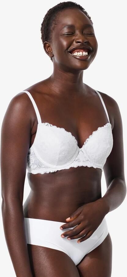HEMA Dames Brazilian Micro Met Kant Wit (wit)