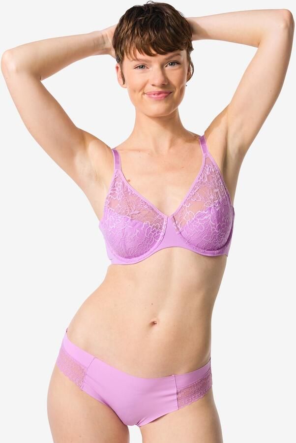 HEMA Damesbrazilian Micro Met Kanten Inzet Paars (paars)