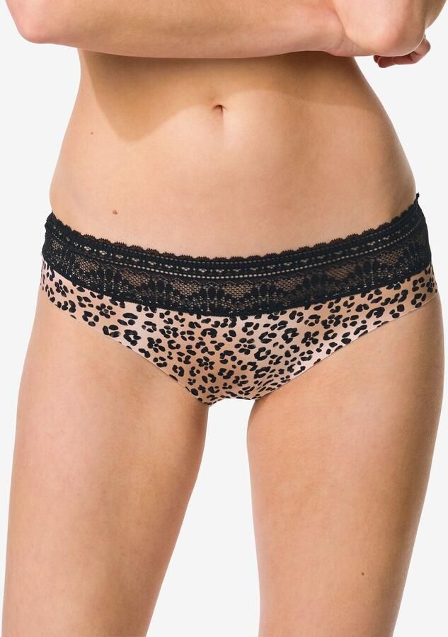 HEMA Damesbrazilian Micro Met Kanten Tailleband Luipaard Naturel (naturel) - Foto 2