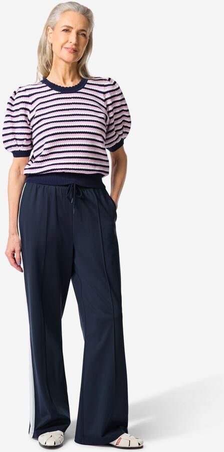 HEMA Damesbroek Dahlia Relaxed Fit Strepen Donkerblauw (donkerblauw) - Foto 2