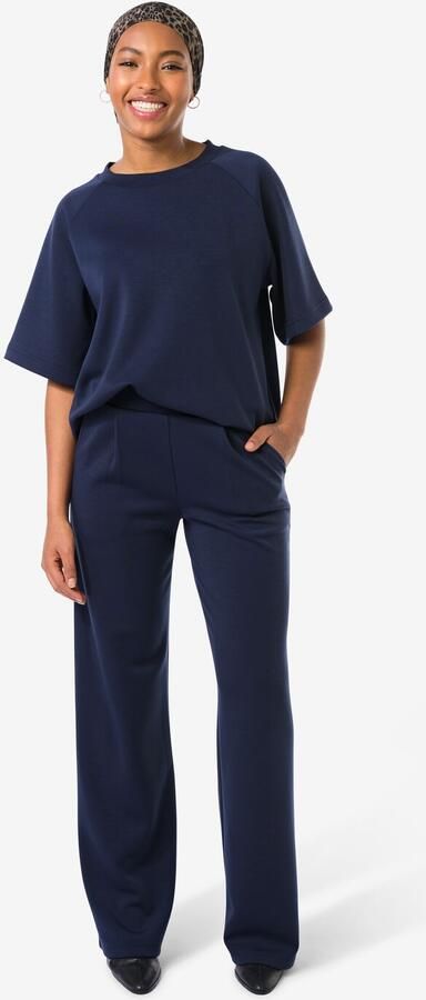 HEMA Damesbroek Elly Regular Fit Jersey Donkerblauw (donkerblauw) - Foto 2