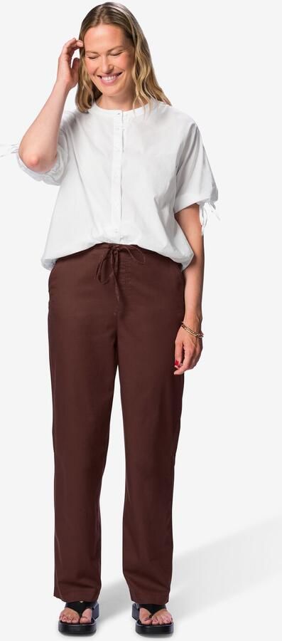 HEMA Damesbroek Kess Relaxed Fit Barrel Leg Bruin (bruin)