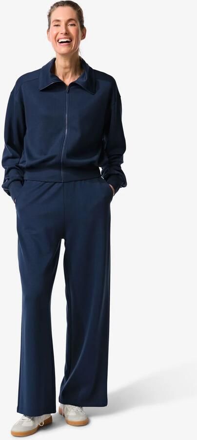 HEMA Damesbroek Lounge Loose Fit Donkerblauw (donkerblauw) - Foto 2