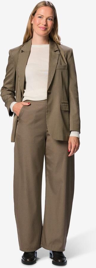 HEMA Damesbroek Lucy Regular Fit Ruiten Gerecycled Polyester Multi