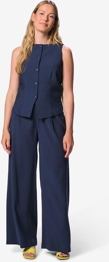 HEMA Damesbroek Sarie Wide Fit Donkerblauw (donkerblauw)
