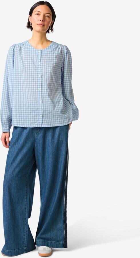 HEMA Damesbroek Suzy Wijd Denim Middenblauw (middenblauw)