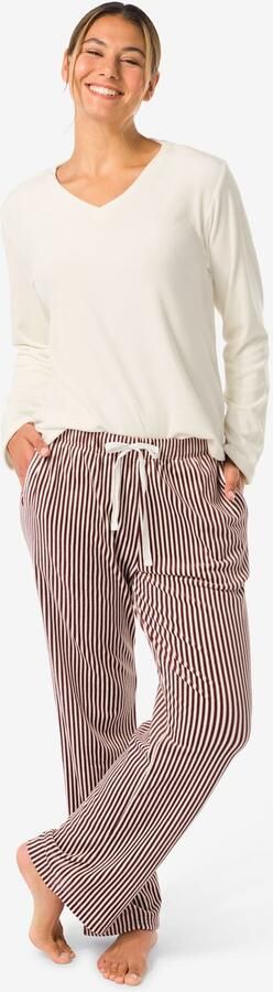 HEMA Damesbroek Velours Strepen Donkerbruin (donkerbruin) - Foto 2